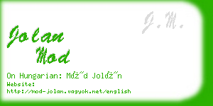 jolan mod business card